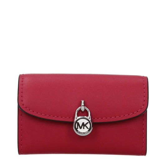 Wallet by Michael Kors for women in leather red presents a refined silhouette, artfully capturing the essence of the Leather Wallet design with sophisticated coin-purse for a refined look.