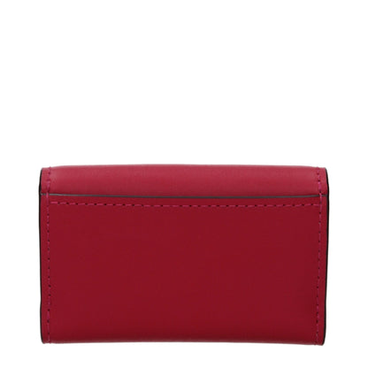 Wallet by Michael Kors for women in leather red showcases a refined silhouette, artfully capturing the essence of the refined Leather Wallet design with functional coin-purse.