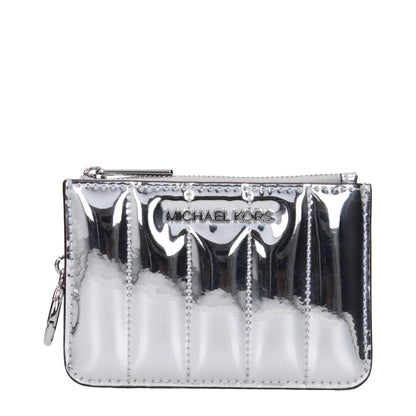 Michael Kors Ostrich Leather Wallet - Gray Silver