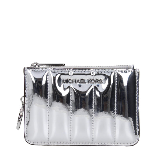 Michael Kors Ostrich Leather Wallet - Gray Silver