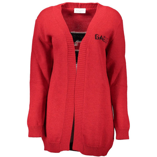Cardigan by Gaelle Paris for women in cotton brown & red features an crisp silhouette, showcasing a sophisticated and detail for a truly crisp finish.