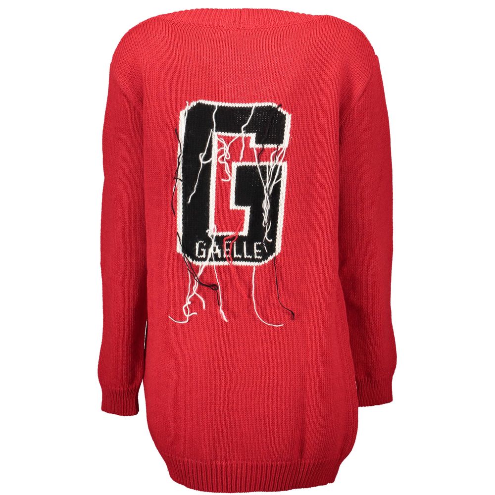 Cardigan by Gaelle Paris for women in cotton brown & red showcases a luxurious silhouette, meticulously detailed with a sophisticated and for a refined finish.