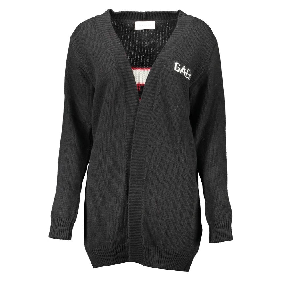 Cardigan by Gaelle Paris for women in wool black features an impeccable silhouette, showcasing a sophisticated and detail for a truly impeccable finish.