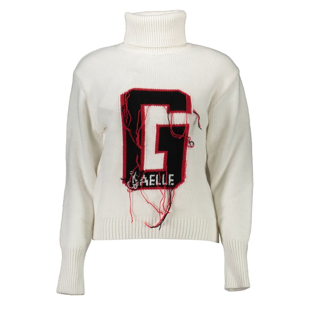 Hooded Sweatshirt by Gaelle Paris for women in cotton white features an exquisite silhouette, showcasing and hooded neckline details for a exquisite look.