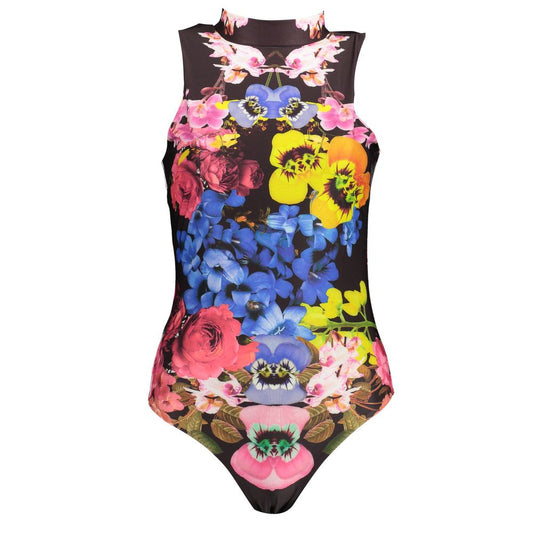 Top by Desigual for women in polyester black & print showcases a sublime silhouette, detailed with a sublime sleeveless and high-neck neckline for a sophisticated finish.