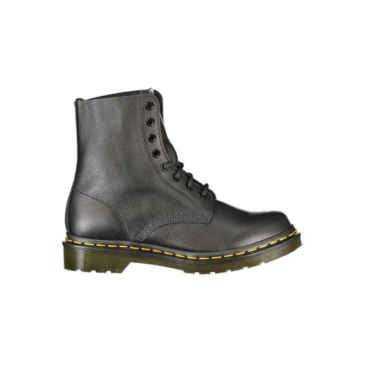 Lace-Up Ankle Boots by Dr. Martens for women in polyester black features an dynamic silhouette, showcasing the dynamic Virginia Women's Polyester Lace-Up Ankle Boots design with its distinctive and elegant .