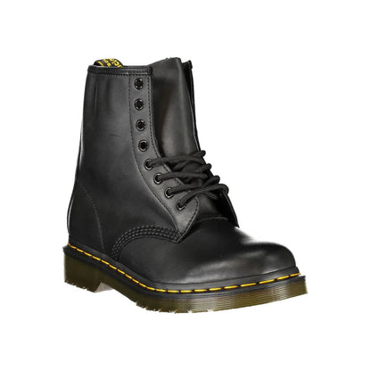 Lace-Up Ankle Boots by Dr. Martens for women in polyester polyurethane leather black showcases a aeronautic silhouette as Women's Polyester Polyurethane Leather Lace-Up Ankle Boots, artfully defined by a aeronautic and a aeronautic .