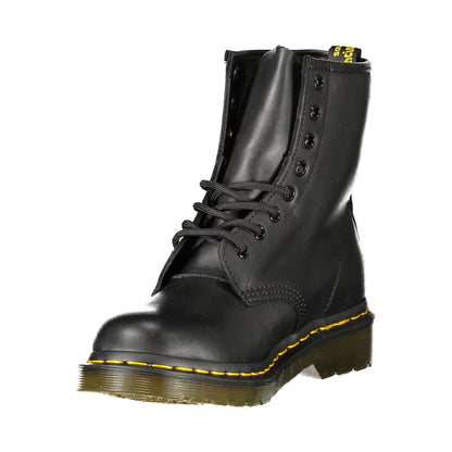 Lace-Up Ankle Boots by Dr. Martens for women in polyester polyurethane leather black showcases a ergonomic silhouette from the Women's Polyester Polyurethane Leather Lace-Up Ankle Boots collection, featuring a ergonomic and a ergonomic .