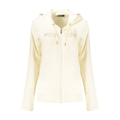 Sweatshirt by Freddy for women in cotton & rhinestone white, signature & print features a unrivaled silhouette with a refined wide-neck neckline and unrivaled detailing for a sophisticated look.