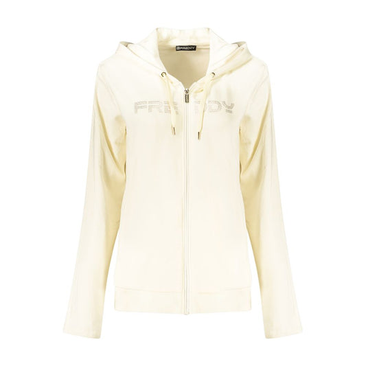 Sweatshirt by Freddy for women in cotton & rhinestone white, signature & print features a unrivaled silhouette with a refined wide-neck neckline and unrivaled detailing for a sophisticated look.