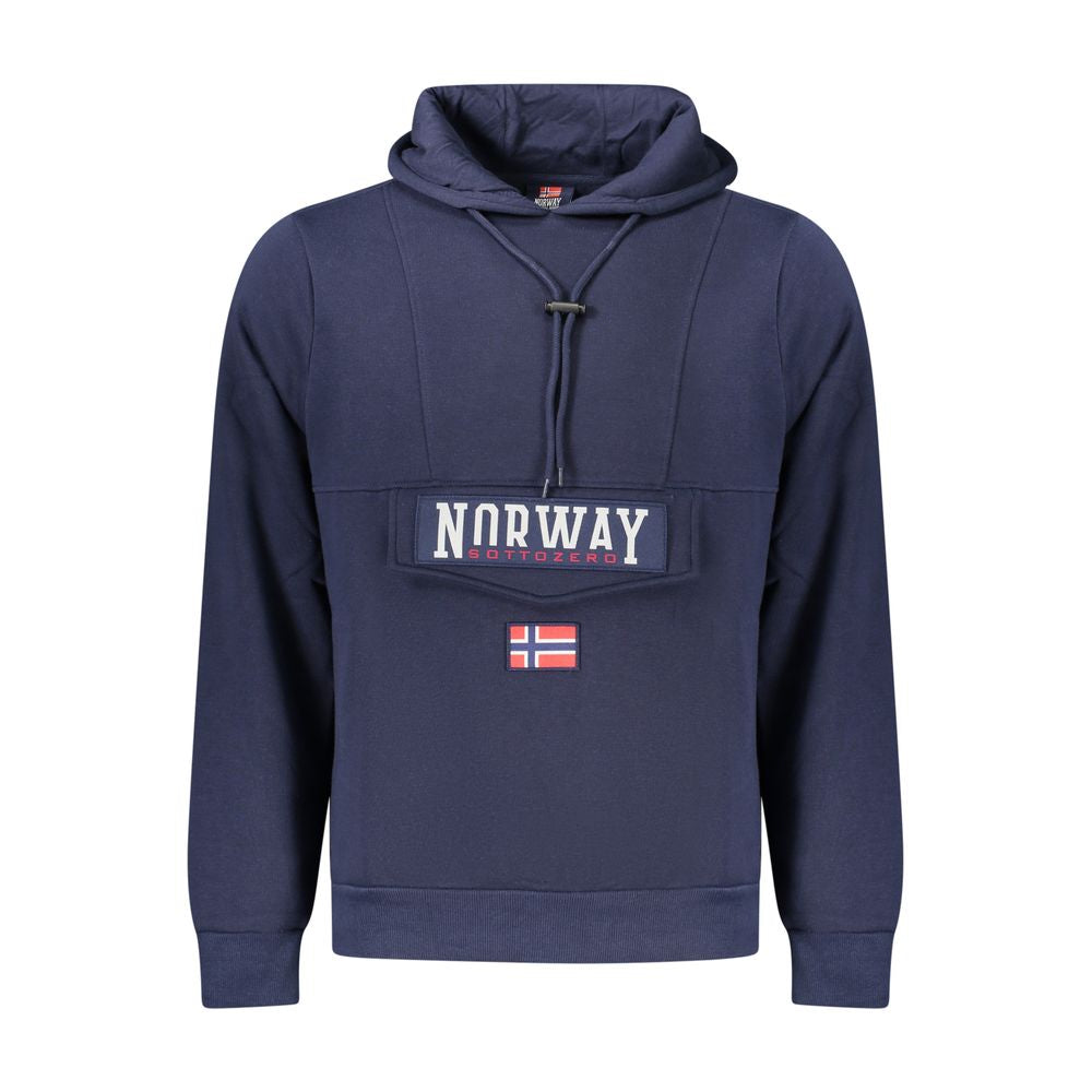 Hooded Sweatshirt Hoodie by Norway 1963 for men in cotton blue features a authentic silhouette, showcasing a sophisticated hooded neckline and authentic detail for a refined finish.