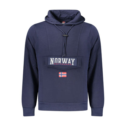 Hooded Sweatshirt Hoodie by Norway 1963 for men in cotton blue features a authentic silhouette, showcasing a sophisticated hooded neckline and authentic detail for a refined finish.