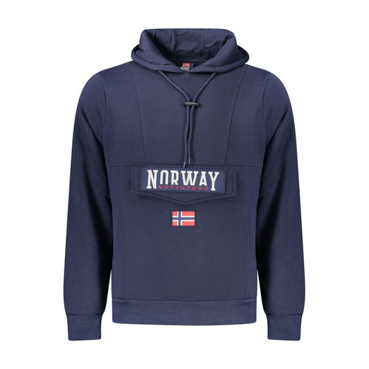 Hooded Sweatshirt Hoodie by Norway 1963 for men in cotton blue features a authentic silhouette, showcasing a sophisticated hooded neckline and authentic detail for a refined finish.