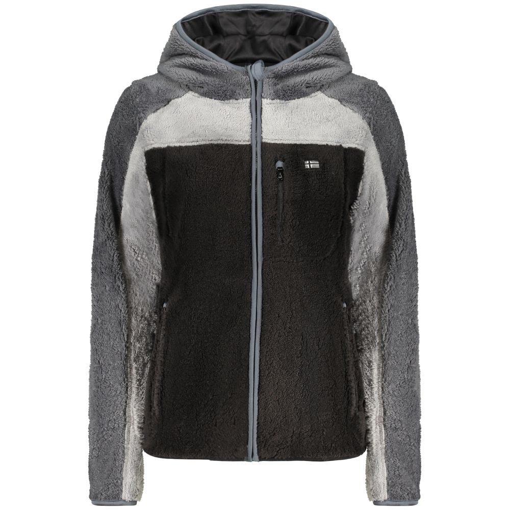 Hooded Sweatshirt Hoodie by Norway 1963 for women in polyester black features an dramatic silhouette, showcasing a sophisticated hooded neckline and dramatic for a refined, modern aesthetic.
