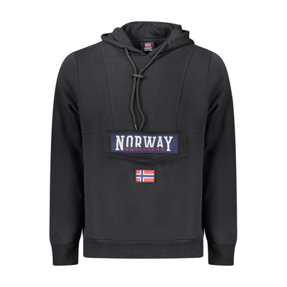 Hooded Sweatshirt Hoodie by Norway 1963 for men in cotton black features an dramatic silhouette, showcasing a sophisticated hooded neckline and dramatic for a refined, modern aesthetic.