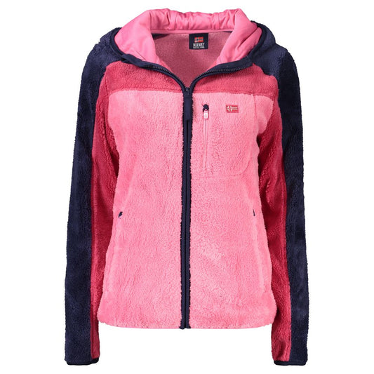 Hooded Windbreaker Jacket by Norway 1963 for women in polyester pink features an stylish silhouette, showcasing a sophisticated hooded neckline and performance-driven pockets, hooded & windproof for a premium, stylish look.