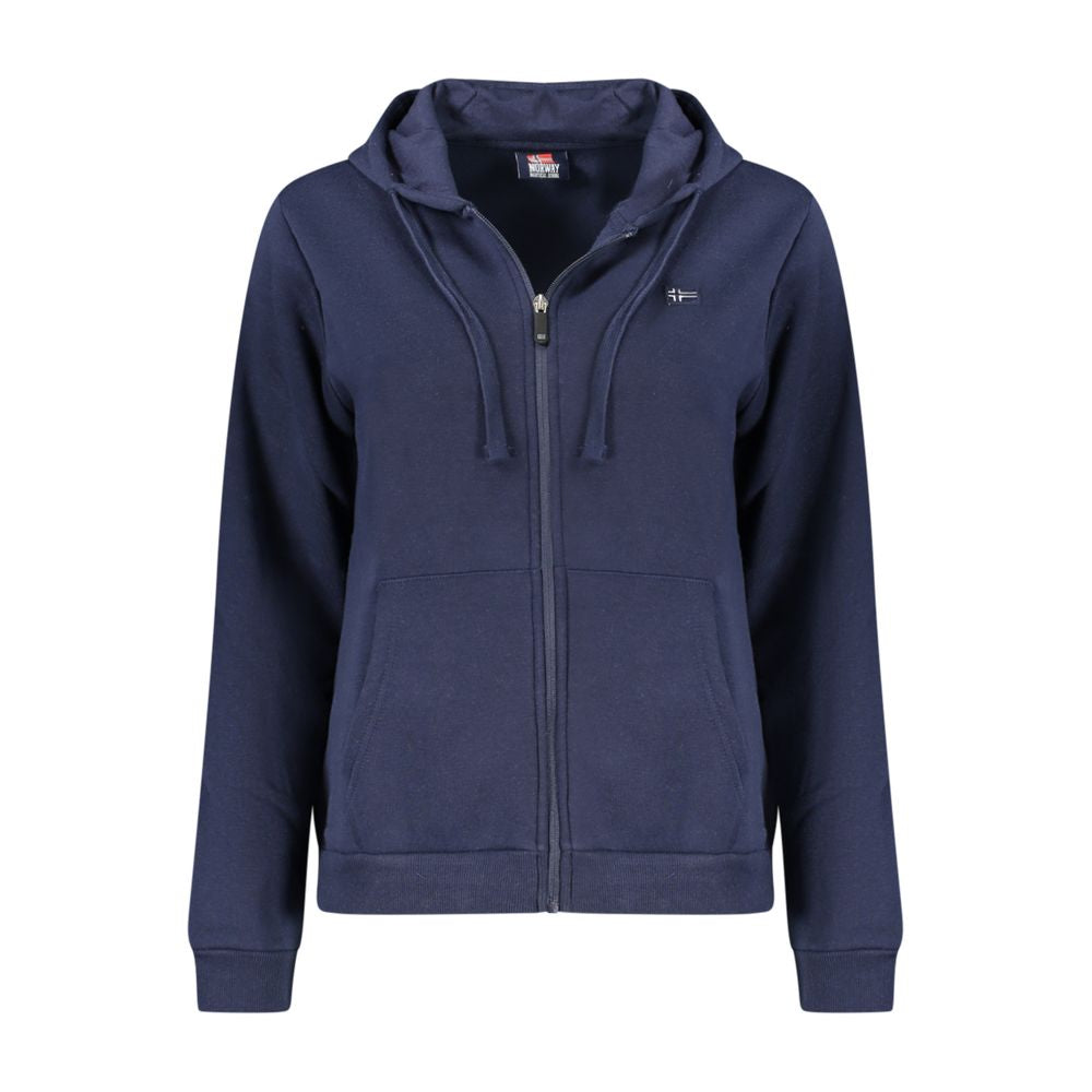 Hooded Sweatshirt Hoodie by Norway 1963 for women in cotton blue & print features a edgy silhouette, detailed with a edgy hooded neckline and for a refined finish.
