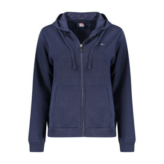 Hooded Sweatshirt Hoodie by Norway 1963 for women in cotton blue & print features a edgy silhouette, detailed with a edgy hooded neckline and for a refined finish.