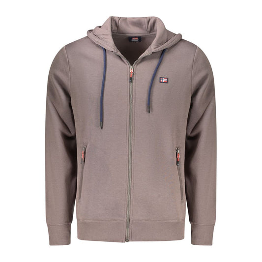 Hooded Sweatshirt Hoodie by Norway 1963 for men in cotton brown features a slouchy chic silhouette, detailed with a slouchy chic and a signature hooded neckline for an elevated aesthetic.