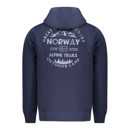 Hooded Sweatshirt Hoodie by Norway 1963 for men in cotton blue & print features an avant-garde silhouette, showcasing a sophisticated and detail for a truly avant-garde finish.