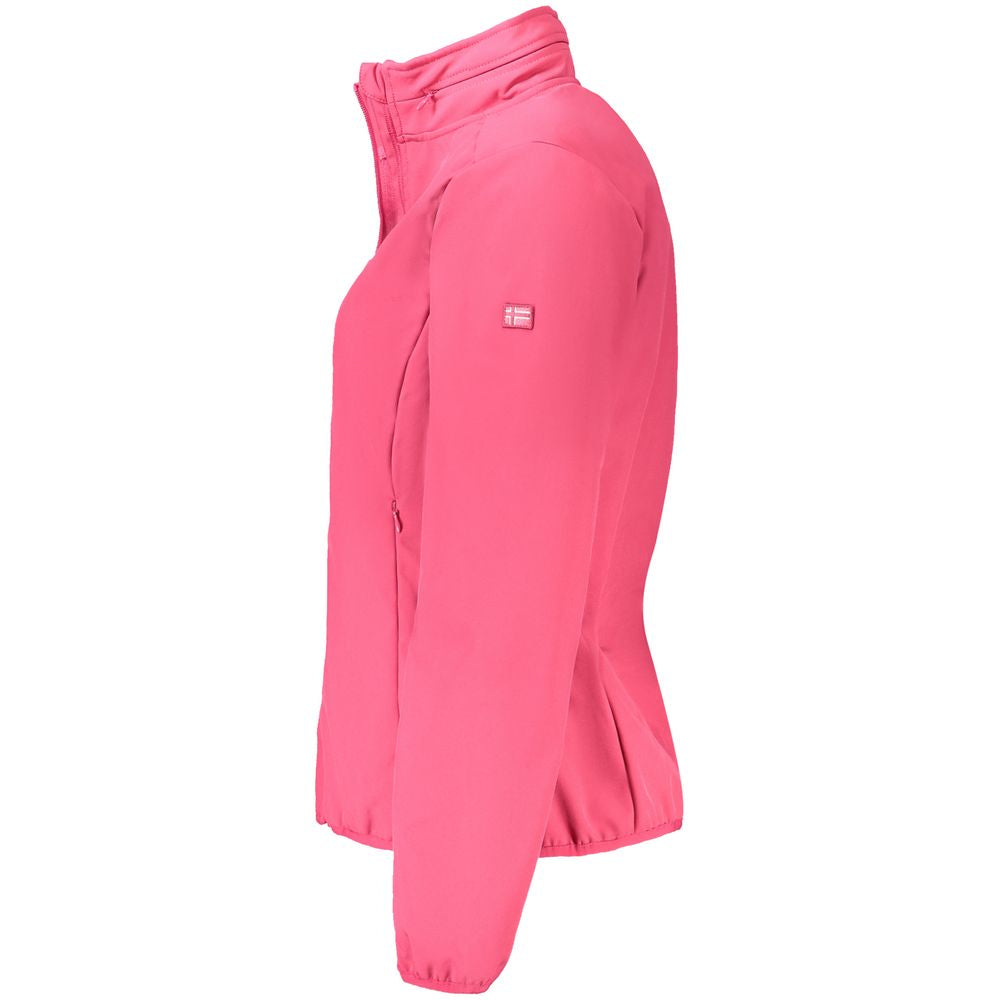 Hooded Windbreaker Jacket by Norway 1963 for women in polyester pink presents a resilient silhouette, artfully detailed with a sophisticated and functional pockets, hooded & windproof for a resilient finish.