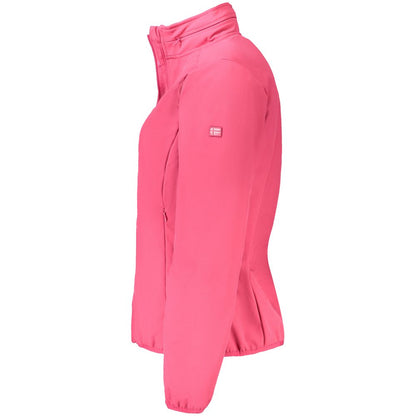 Hooded Windbreaker Jacket by Norway 1963 for women in polyester pink presents a resilient silhouette, artfully detailed with a sophisticated and functional pockets, hooded & windproof for a resilient finish.