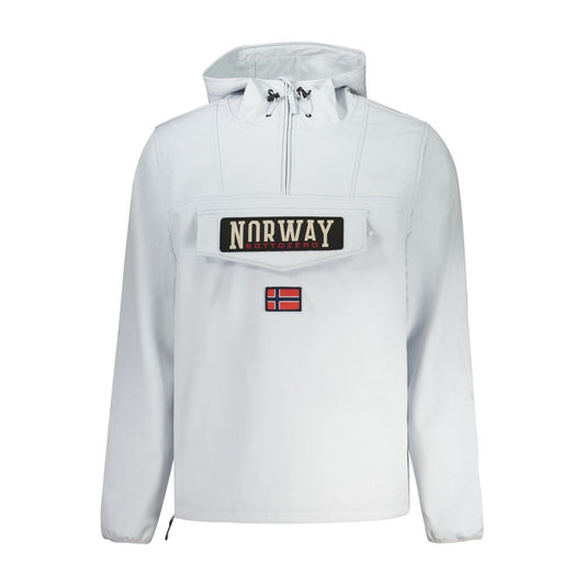 Hooded Windbreaker Jacket by Norway 1963 for men in stretch polyester gray features an enduring silhouette, showcasing technical pockets, hooded & windproof and a sophisticated hooded neckline for a truly enduring aesthetic.