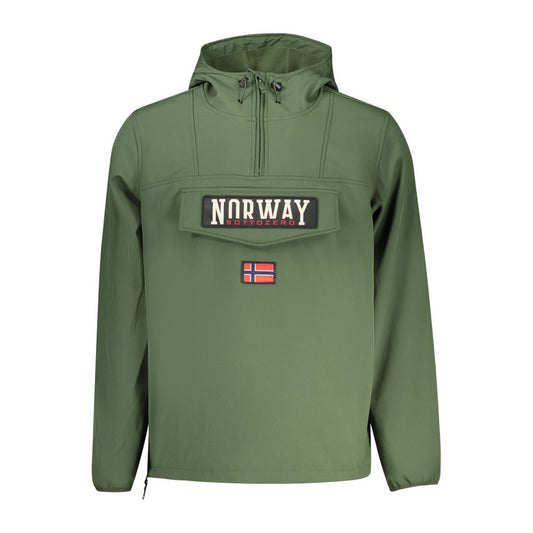 Hooded Windbreaker Jacket by Norway 1963 for men in polyester green features an enduring silhouette, showcasing technical pockets, hooded & windproof and a sophisticated hooded neckline for a truly enduring aesthetic.