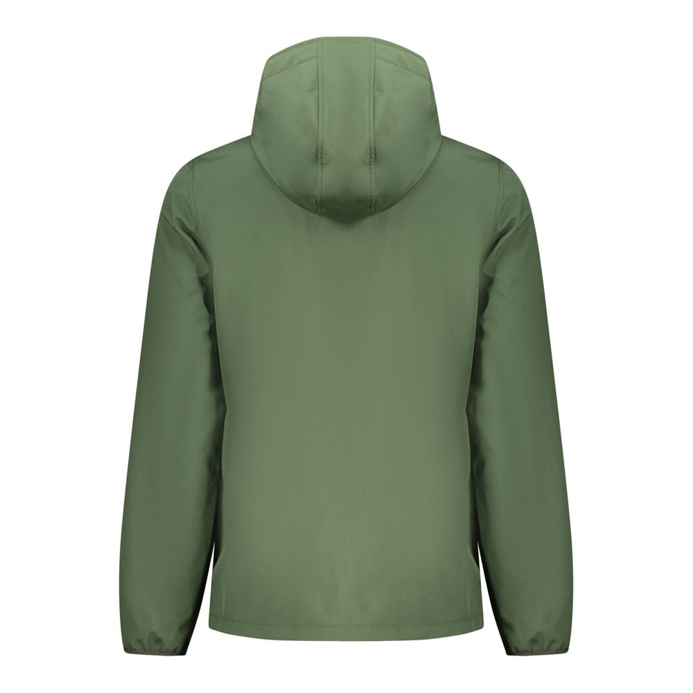 Hooded Windbreaker Jacket by Norway 1963 for men in polyester green showcases a urban chic silhouette, detailed with a urban chic and functional pockets, hooded & windproof for a polished finish.