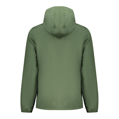 Hooded Windbreaker Jacket by Norway 1963 for men in polyester green showcases a urban chic silhouette, detailed with a urban chic and functional pockets, hooded & windproof for a polished finish.