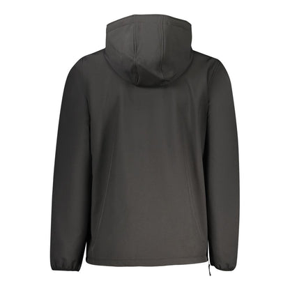 Norway 1963 Men's Softshell Polyester Hooded Windbreaker Jacket - Black