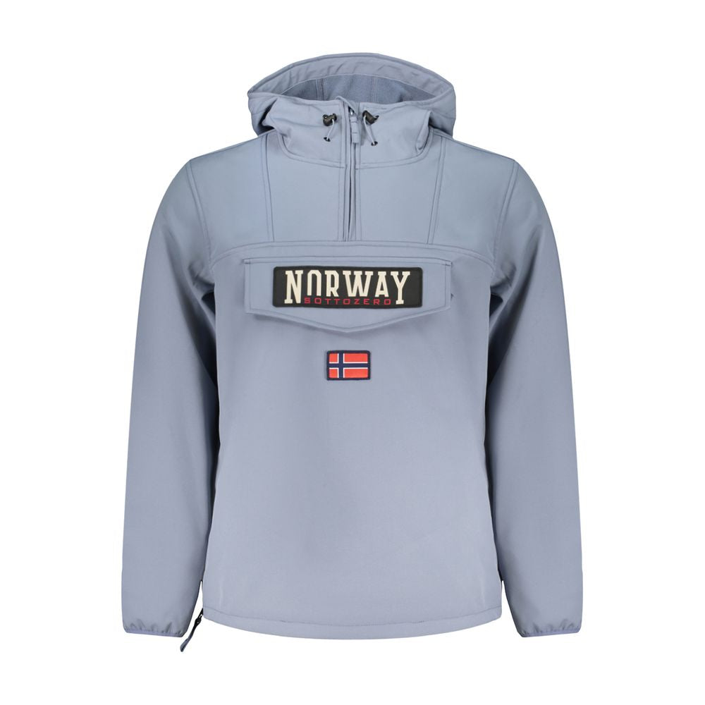 Hooded Windbreaker Jacket by Norway 1963 for men in polyester blue showcases a modern silhouette, integrating pockets, hooded & windproof and a modern hooded neckline for a sophisticated finish.