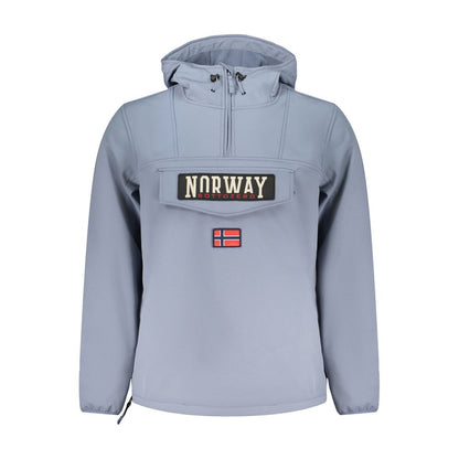 Hooded Windbreaker Jacket by Norway 1963 for men in polyester blue showcases a modern silhouette, integrating pockets, hooded & windproof and a modern hooded neckline for a sophisticated finish.