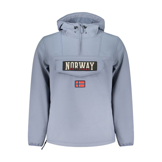 Hooded Windbreaker Jacket by Norway 1963 for men in polyester blue showcases a modern silhouette, integrating pockets, hooded & windproof and a modern hooded neckline for a sophisticated finish.