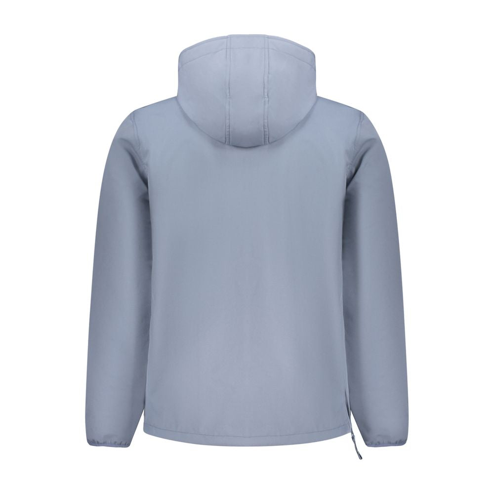Hooded Windbreaker Jacket by Norway 1963 for men in polyester blue features an perennial silhouette with a refined hooded neckline and perennial pockets, hooded & windproof for a sophisticated weather-resistant look.