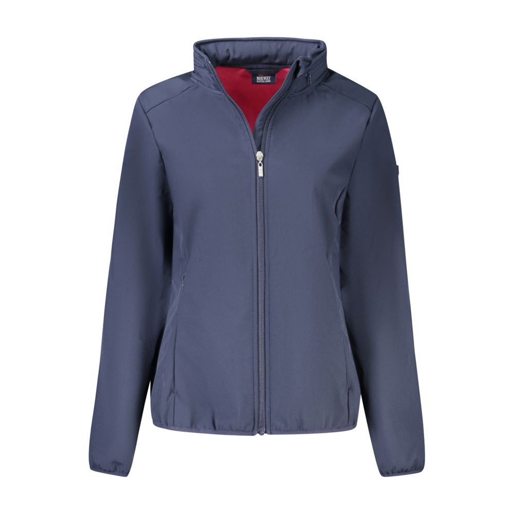 Hooded Windbreaker Jacket by Norway 1963 for women in polyester blue features an stylish silhouette, showcasing a sophisticated hooded neckline and performance-driven pockets, hooded & windproof for a premium, stylish look.