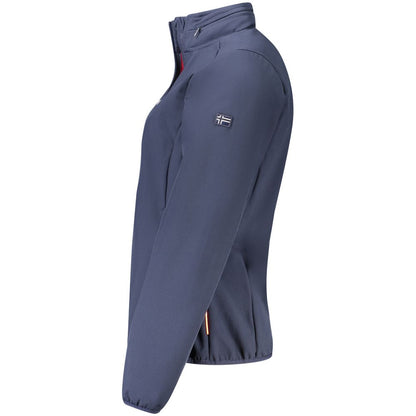 Hooded Windbreaker Jacket by Norway 1963 for women in polyester blue presents a resilient silhouette, artfully detailed with a sophisticated and functional pockets, hooded & windproof for a resilient finish.