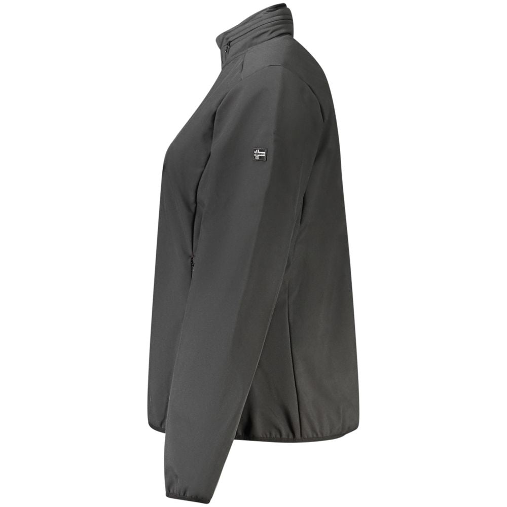 Hooded Windbreaker Jacket by Norway 1963 for women in polyester black features an perennial silhouette with a refined hooded neckline and perennial pockets, hooded & windproof for a sophisticated weather-resistant look.
