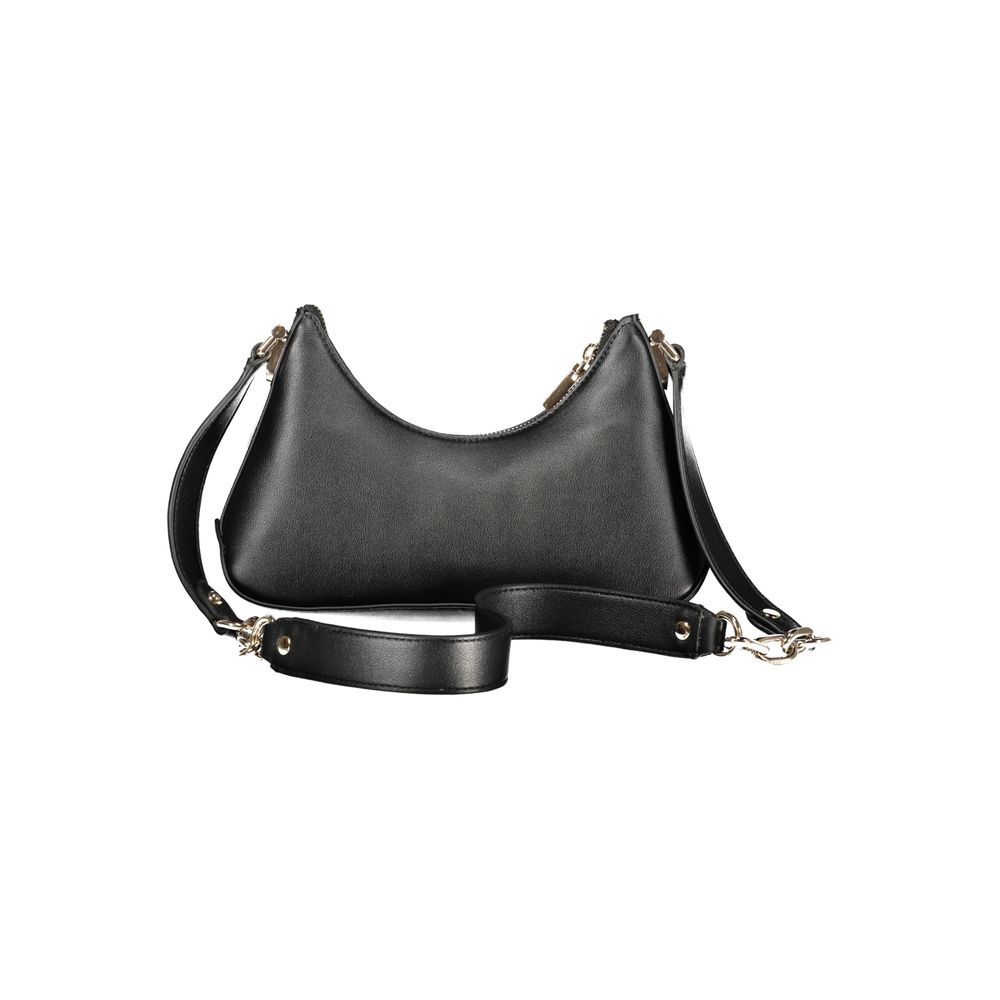 Mini Shoulder Handbag by Guess Jeans for women in polyethylene black features a signature silhouette, showcasing a secure zipper and signature internal-pockets & cardholder with versatile shoulder-strap for a sophisticated look.