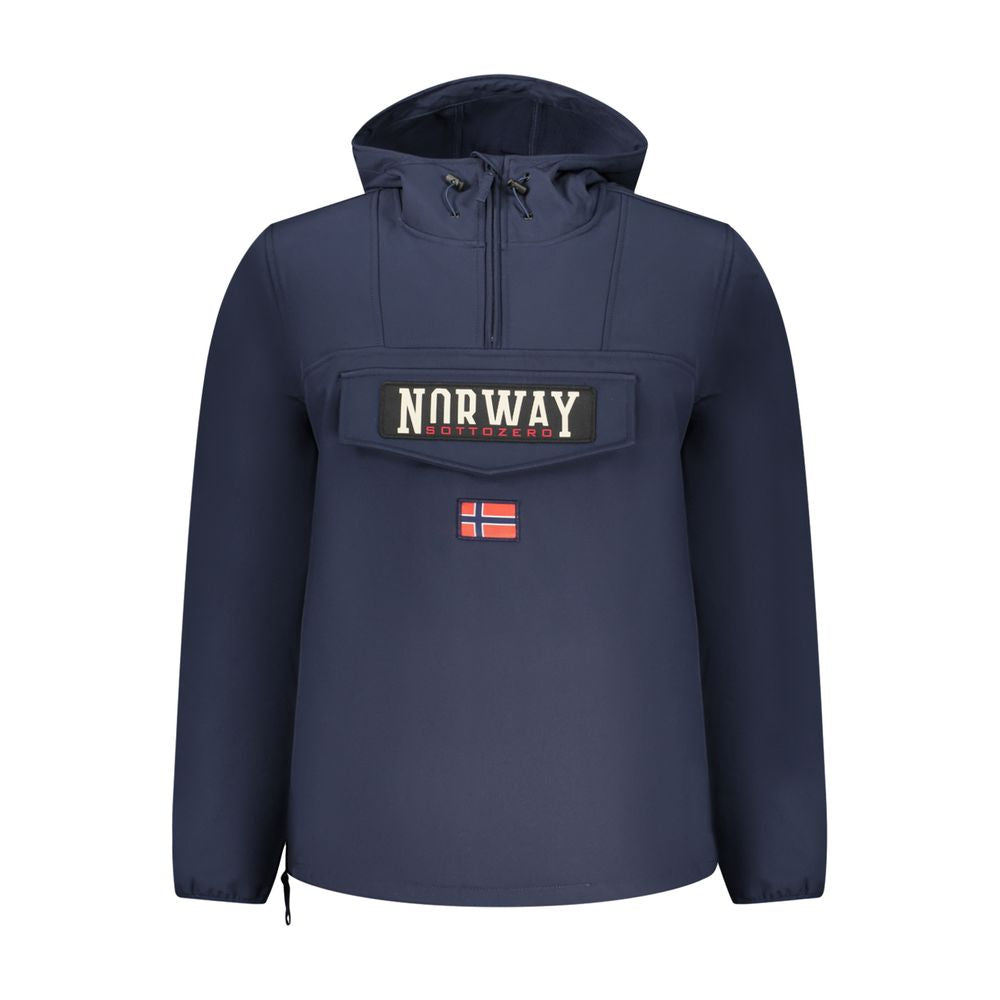 Hooded Windbreaker Jacket by Norway 1963 for men in stretch polyester blue features an perennial silhouette with a refined hooded neckline and perennial pockets, hooded & windproof for a sophisticated weather-resistant look.