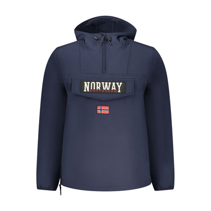 Hooded Windbreaker Jacket by Norway 1963 for men in stretch polyester blue features an perennial silhouette with a refined hooded neckline and perennial pockets, hooded & windproof for a sophisticated weather-resistant look.