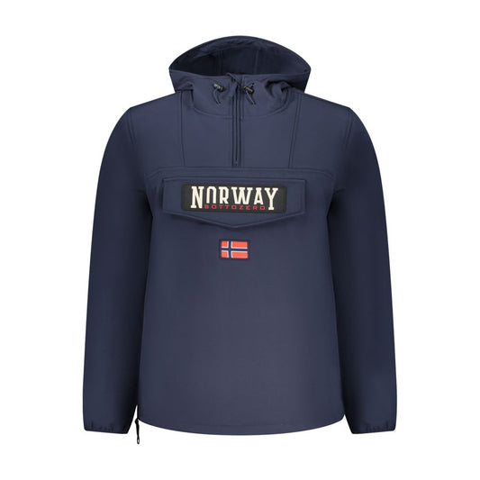 Hooded Windbreaker Jacket by Norway 1963 for men in stretch polyester blue features an perennial silhouette with a refined hooded neckline and perennial pockets, hooded & windproof for a sophisticated weather-resistant look.