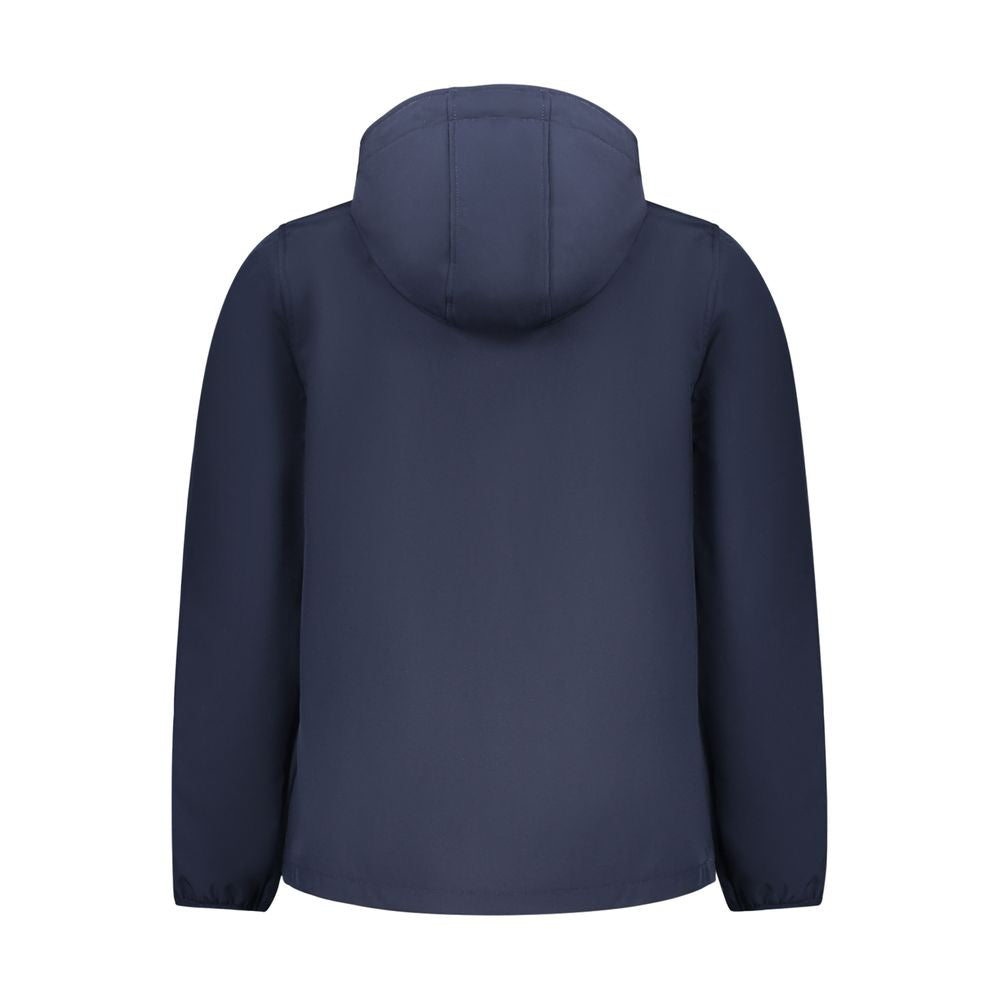 Hooded Windbreaker Jacket by Norway 1963 for men in stretch polyester blue showcases a urban chic silhouette, detailed with a urban chic and functional pockets, hooded & windproof for a polished finish.