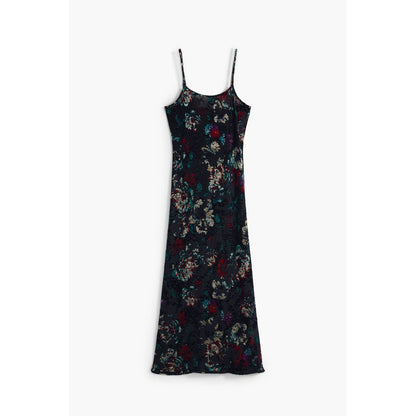 Dress by Desigual for women in polyester black & patterned features an cute silhouette, detailed with a and that elegantly flows into a cute long.