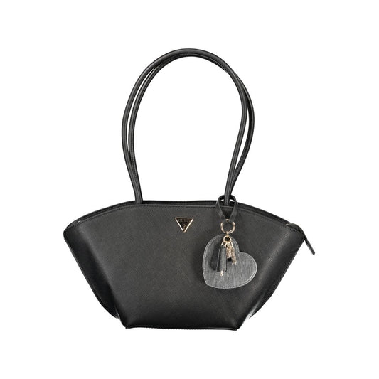 This Shoulder Handbag by Guess Jeans for women in polyethylene and black presents a sculptural silhouette featuring a secure zipper, ample built-in-compartments, document-holder, external-pockets & internal-pockets, and versatile shoulder-strap & handle for a sculptural finish.