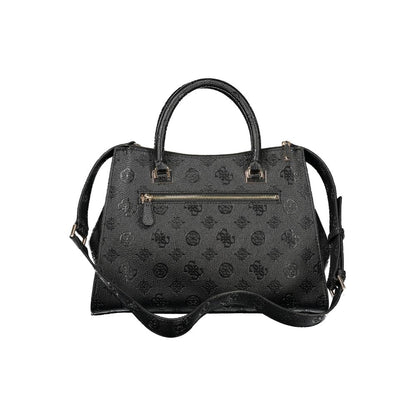 Phone Holder Handbag by Guess Jeans for women in polyethylene black features a ornamental silhouette, showcasing a secure , ample external-pockets & internal-pockets, and ornamental shoulder-strap, adjustable-strap & handle for a sophisticated look.