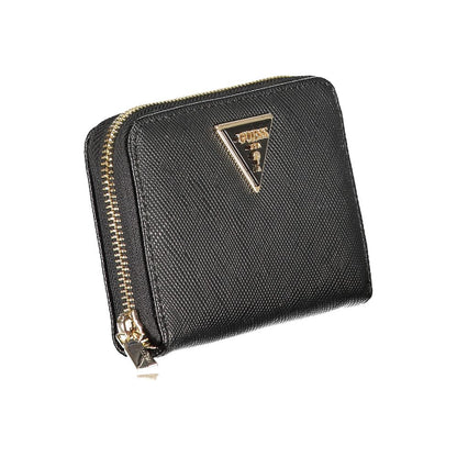 Cardholder Wallet by Guess Jeans for women in polyethylene black showcases a discerning silhouette, artfully capturing the essence of Laurel Polyethylene Cardholder Wallet with its functional card-organization compact-design coin-purse.