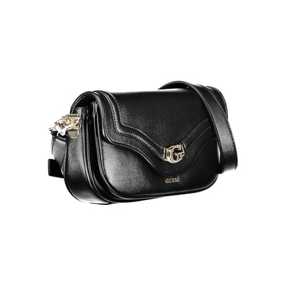 Handbag by Guess Jeans for women in polyethylene black & signature presents a ornamental silhouette, showcasing a secure snap, ample built-in-compartments, external-pockets, internal-pockets & cardholder, and versatile shoulder-strap, adjustable-strap & handle for a ornamental finish.