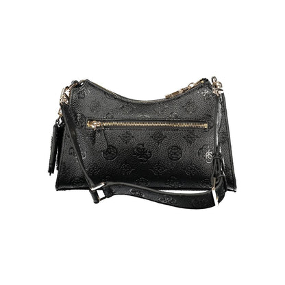 This Handbag by Guess Jeans for women in polyethylene and black & signature presents a sculptural silhouette featuring a secure zipper, ample external-pockets, internal-pockets & cardholder, and versatile handle for a sculptural finish.