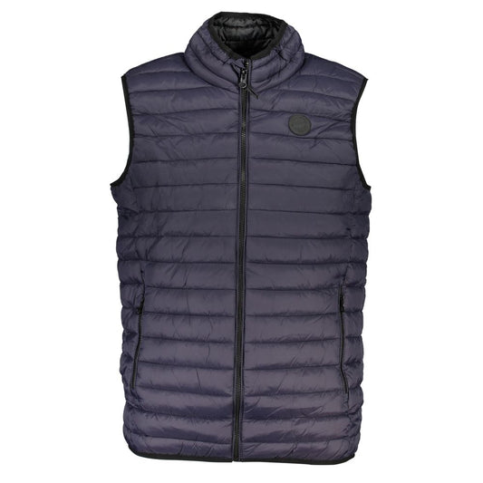 Vest by Gianmarco Venturi for men in polyamide blue features a chic silhouette, expertly detailed with a refined and premium lightweight & pockets for a truly chic look.